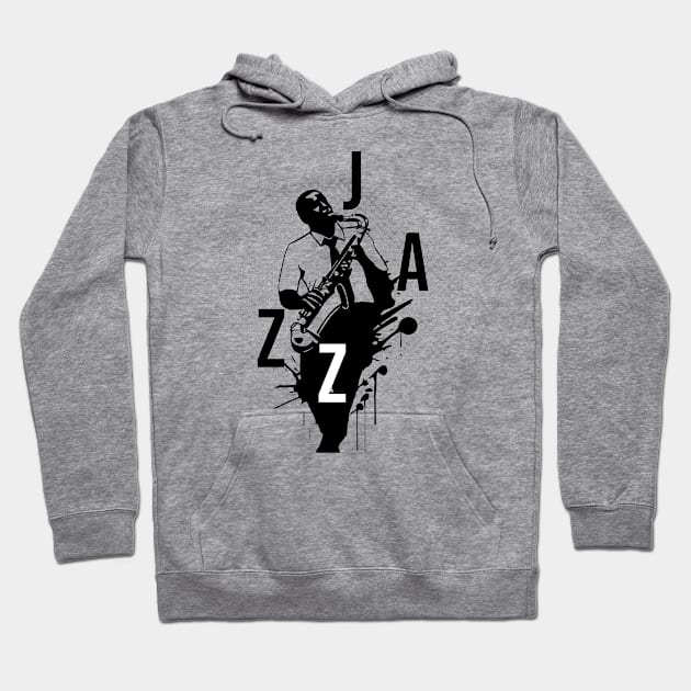 jazzman with saxophone Hoodie by lkn